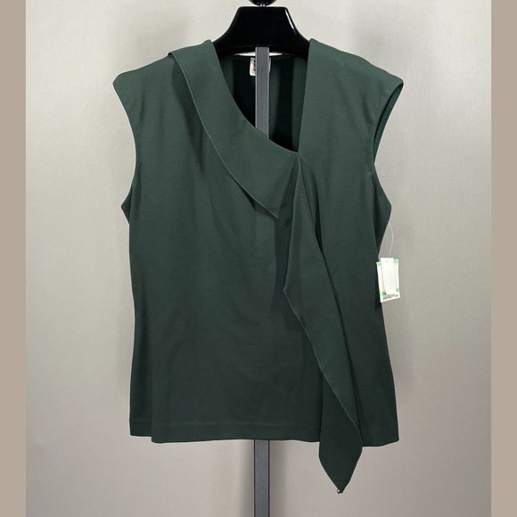 Anne Klein Tops - NEW! ANNE KLEIN FOREST GREEN CASCADE RUFFLE TOP! WOMENS 8!
